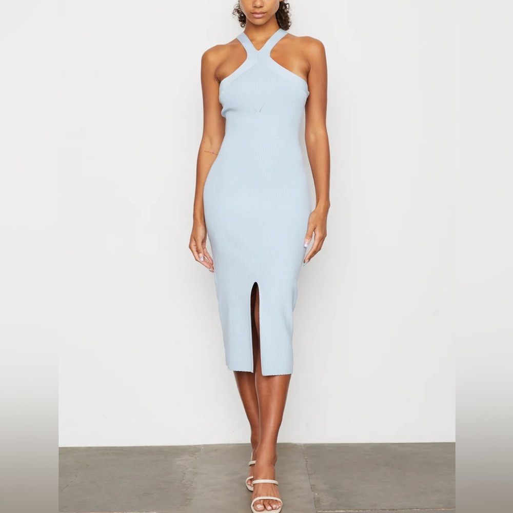 Bailey 44 Indy Dress in Ciel Light Sky Blue Sweater Knit MIDI Dress